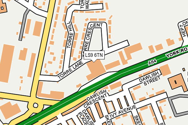 LS9 6TN map - OS OpenMap – Local (Ordnance Survey)