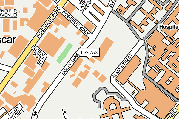 LS9 7AS map - OS OpenMap – Local (Ordnance Survey)