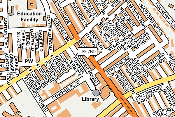 LS9 7BD map - OS OpenMap – Local (Ordnance Survey)