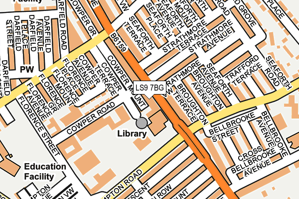 LS9 7BG map - OS OpenMap – Local (Ordnance Survey)