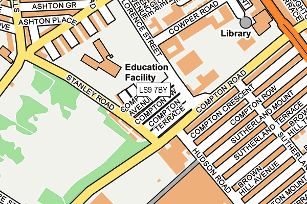 LS9 7BY map - OS OpenMap – Local (Ordnance Survey)