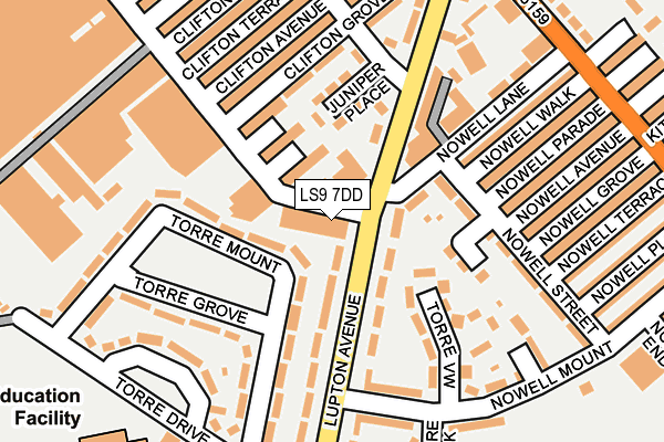 LS9 7DD map - OS OpenMap – Local (Ordnance Survey)