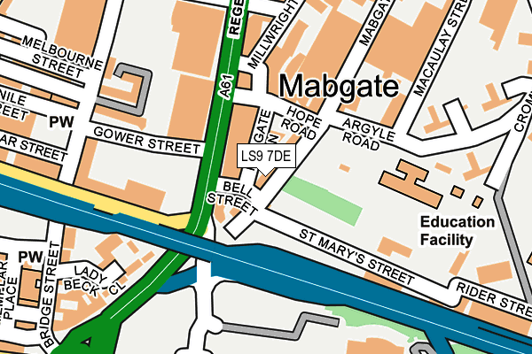 LS9 7DE map - OS OpenMap – Local (Ordnance Survey)