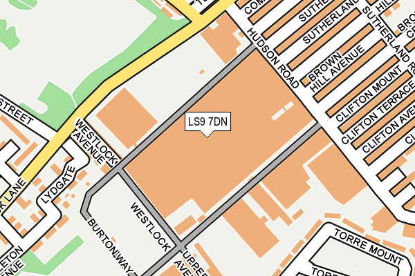 LS9 7DN map - OS OpenMap – Local (Ordnance Survey)