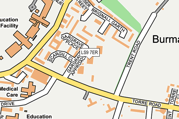 LS9 7ER map - OS OpenMap – Local (Ordnance Survey)