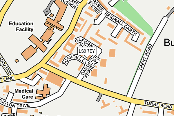 LS9 7EY map - OS OpenMap – Local (Ordnance Survey)