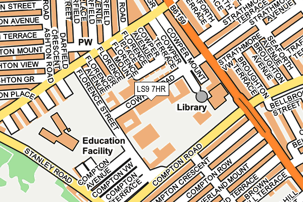 LS9 7HR map - OS OpenMap – Local (Ordnance Survey)