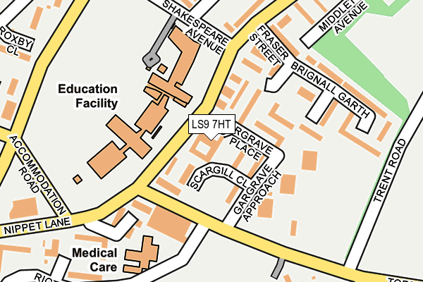 LS9 7HT map - OS OpenMap – Local (Ordnance Survey)