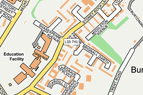 LS9 7HU map - OS OpenMap – Local (Ordnance Survey)