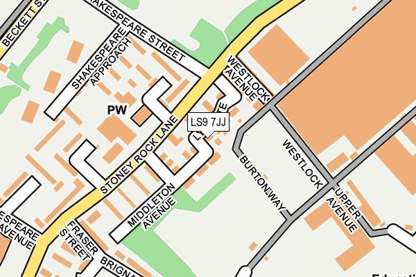 LS9 7JJ map - OS OpenMap – Local (Ordnance Survey)