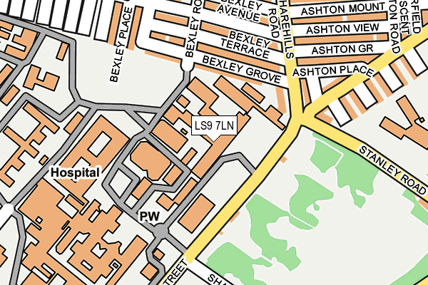 LS9 7LN map - OS OpenMap – Local (Ordnance Survey)