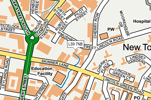 LS9 7NB map - OS OpenMap – Local (Ordnance Survey)