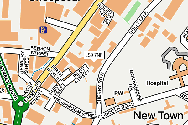 LS9 7NF map - OS OpenMap – Local (Ordnance Survey)