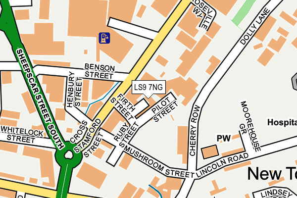 LS9 7NG map - OS OpenMap – Local (Ordnance Survey)
