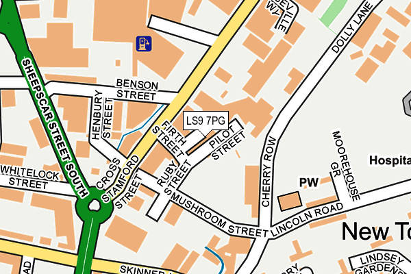 LS9 7PG map - OS OpenMap – Local (Ordnance Survey)