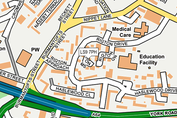 LS9 7PH map - OS OpenMap – Local (Ordnance Survey)