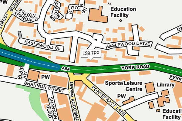 LS9 7PP map - OS OpenMap – Local (Ordnance Survey)