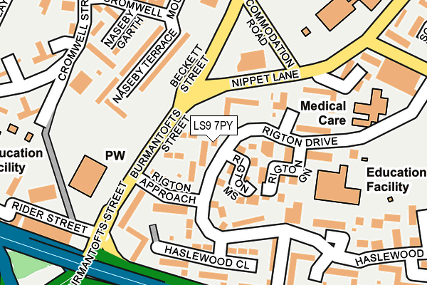 LS9 7PY map - OS OpenMap – Local (Ordnance Survey)