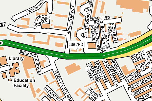 LS9 7RD map - OS OpenMap – Local (Ordnance Survey)