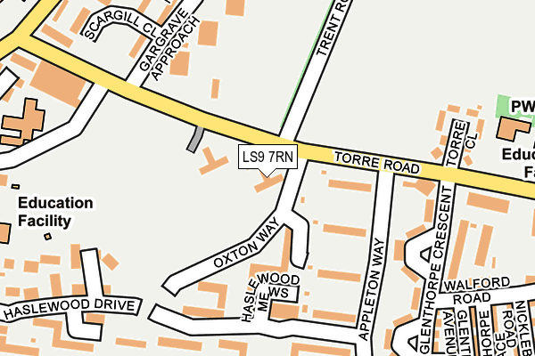 LS9 7RN map - OS OpenMap – Local (Ordnance Survey)
