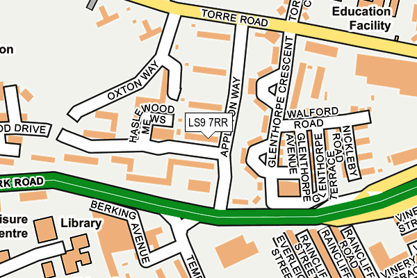 LS9 7RR map - OS OpenMap – Local (Ordnance Survey)