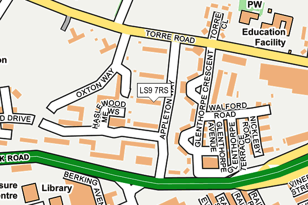 LS9 7RS map - OS OpenMap – Local (Ordnance Survey)