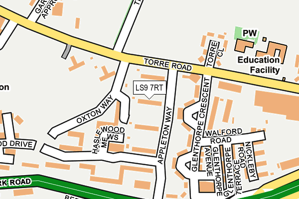 LS9 7RT map - OS OpenMap – Local (Ordnance Survey)