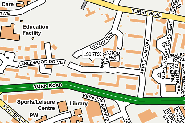 LS9 7RX map - OS OpenMap – Local (Ordnance Survey)