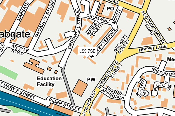LS9 7SE map - OS OpenMap – Local (Ordnance Survey)