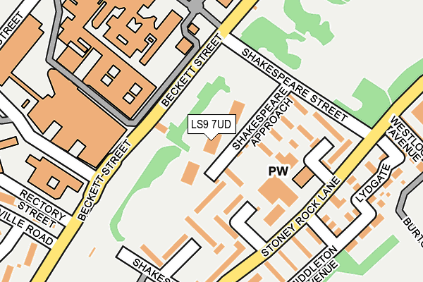 LS9 7UD map - OS OpenMap – Local (Ordnance Survey)