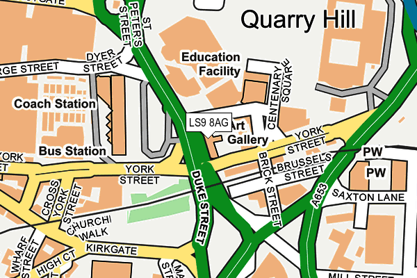 LS9 8AG map - OS OpenMap – Local (Ordnance Survey)