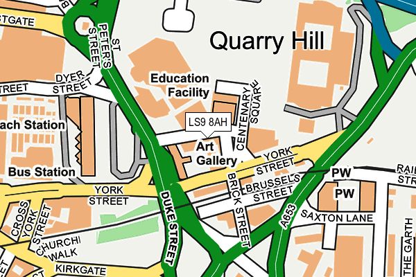 LS9 8AH map - OS OpenMap – Local (Ordnance Survey)