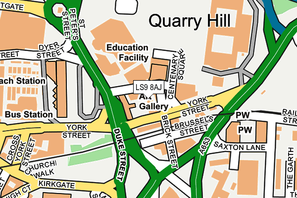 LS9 8AJ map - OS OpenMap – Local (Ordnance Survey)