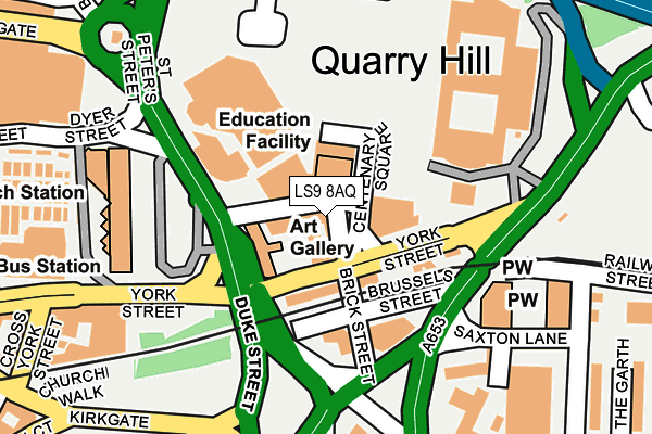 LS9 8AQ map - OS OpenMap – Local (Ordnance Survey)
