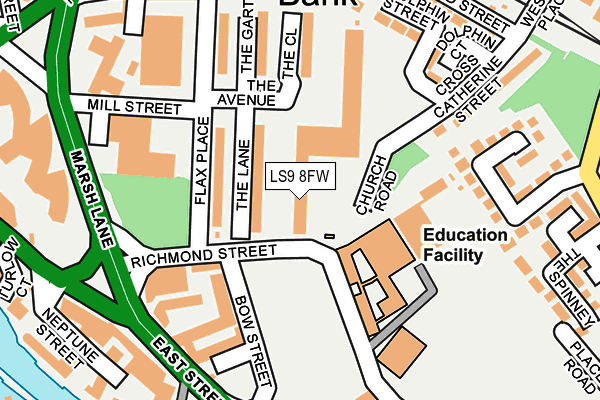 LS9 8FW map - OS OpenMap – Local (Ordnance Survey)