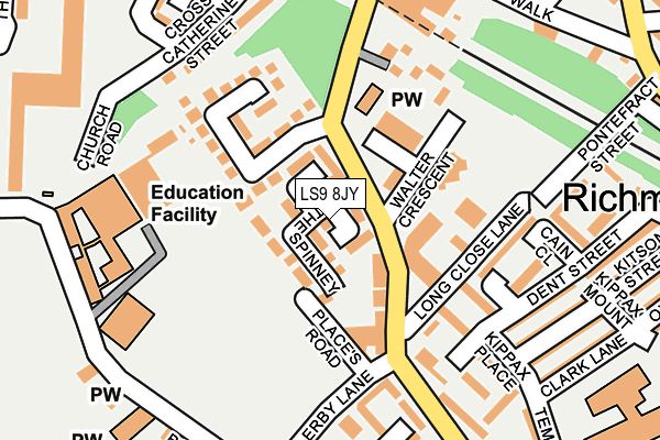 LS9 8JY map - OS OpenMap – Local (Ordnance Survey)