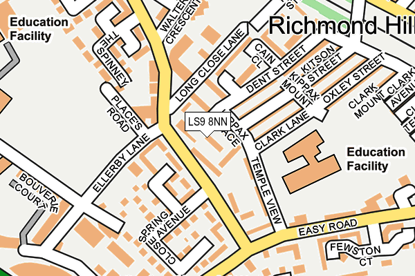 LS9 8NN map - OS OpenMap – Local (Ordnance Survey)