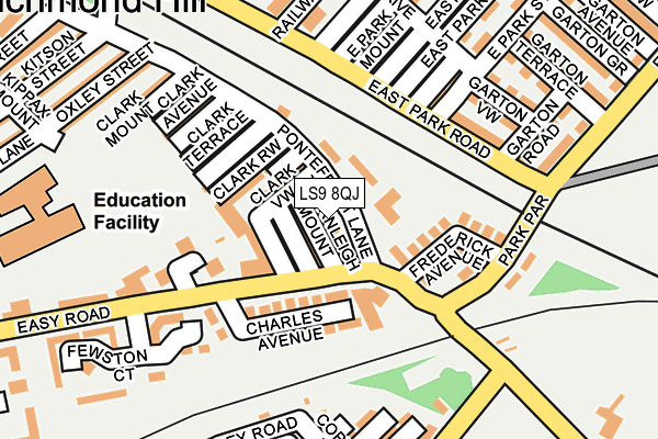 LS9 8QJ map - OS OpenMap – Local (Ordnance Survey)