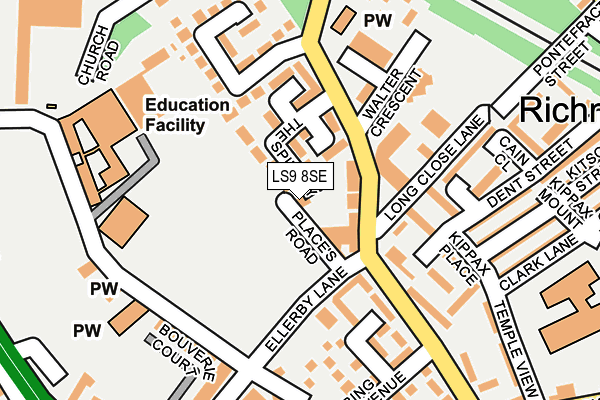 LS9 8SE map - OS OpenMap – Local (Ordnance Survey)