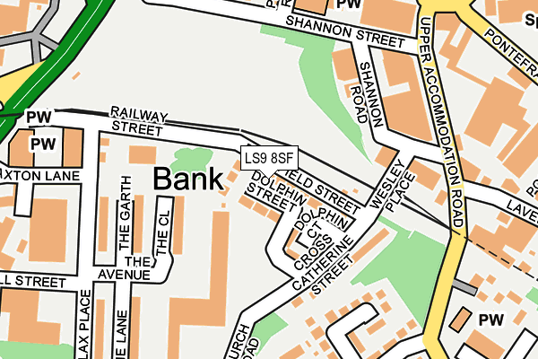 LS9 8SF map - OS OpenMap – Local (Ordnance Survey)