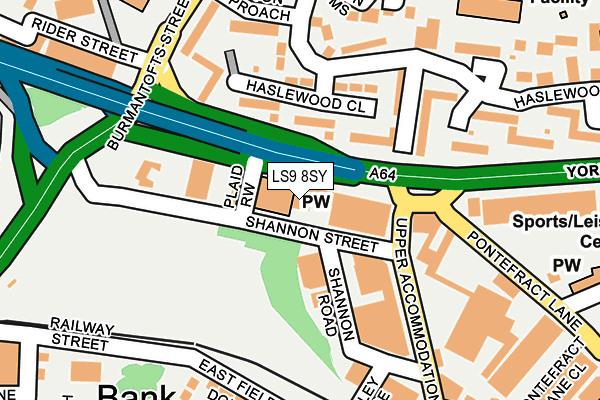 LS9 8SY map - OS OpenMap – Local (Ordnance Survey)