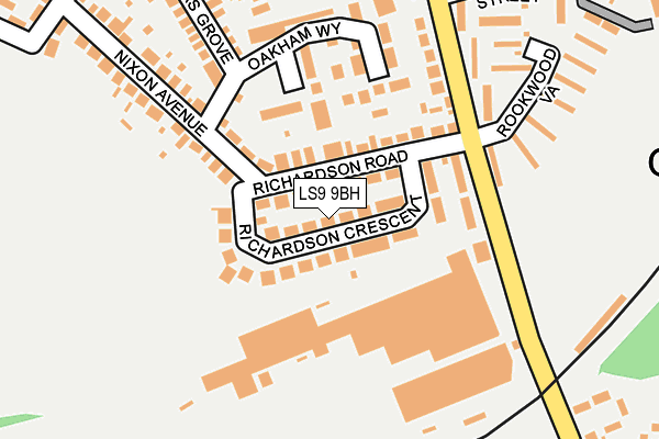 LS9 9BH map - OS OpenMap – Local (Ordnance Survey)
