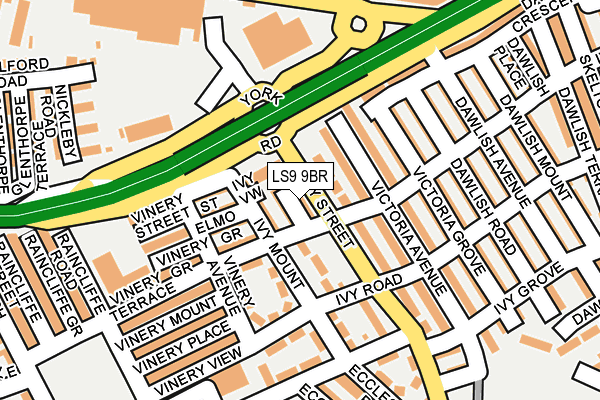 LS9 9BR map - OS OpenMap – Local (Ordnance Survey)