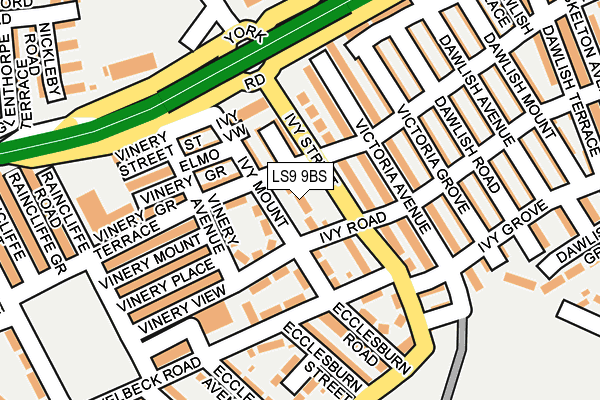 LS9 9BS map - OS OpenMap – Local (Ordnance Survey)