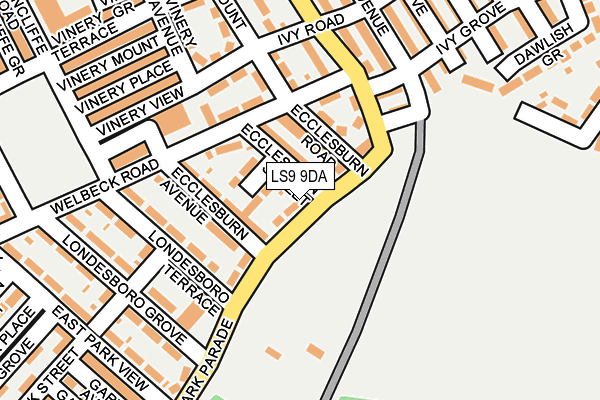 LS9 9DA map - OS OpenMap – Local (Ordnance Survey)