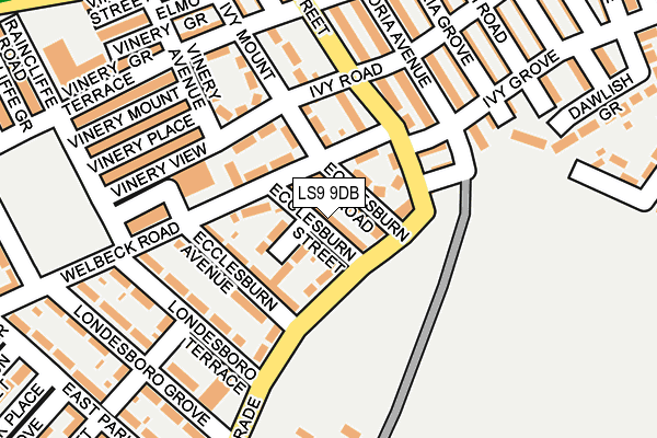 LS9 9DB map - OS OpenMap – Local (Ordnance Survey)