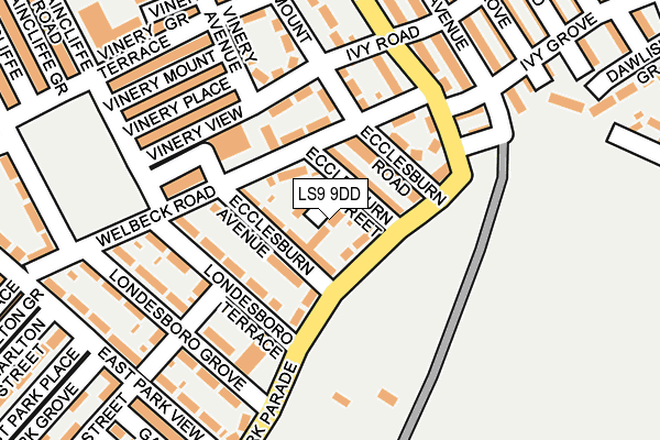 LS9 9DD map - OS OpenMap – Local (Ordnance Survey)