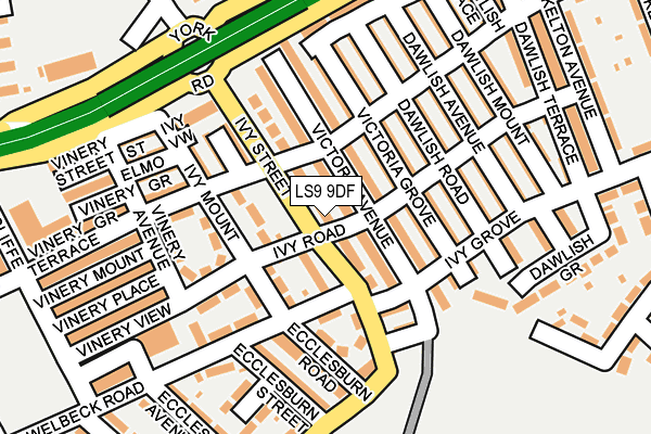 LS9 9DF map - OS OpenMap – Local (Ordnance Survey)