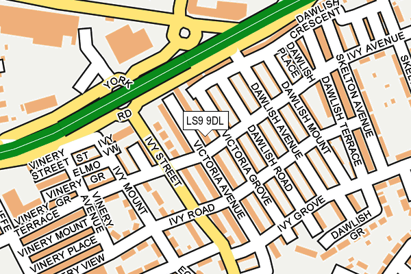 LS9 9DL map - OS OpenMap – Local (Ordnance Survey)