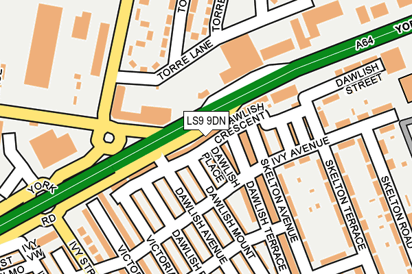 LS9 9DN map - OS OpenMap – Local (Ordnance Survey)